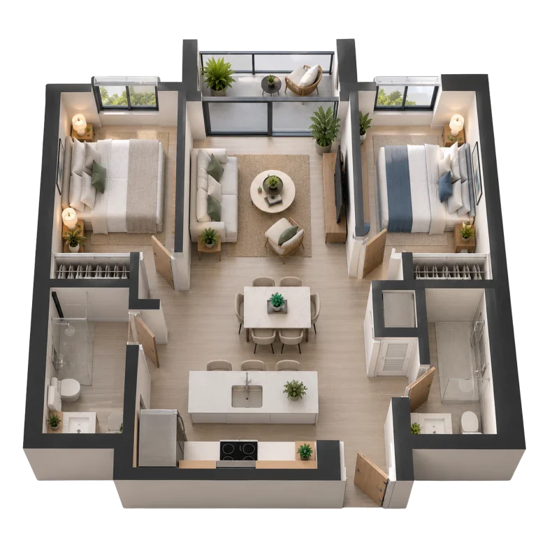 2 HABITACIONES