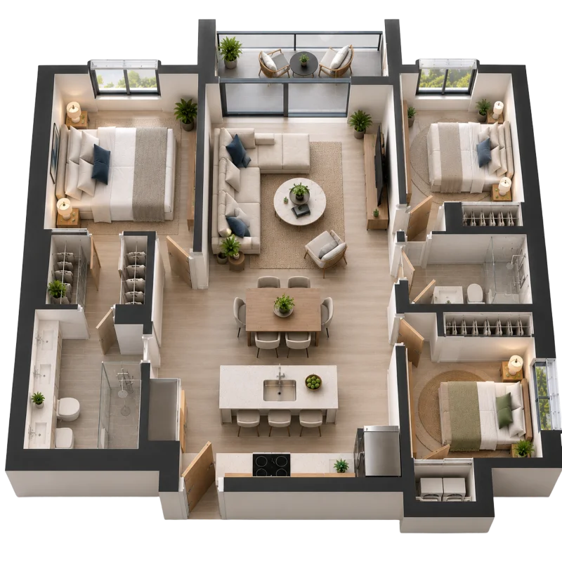 3 HABITACIONES